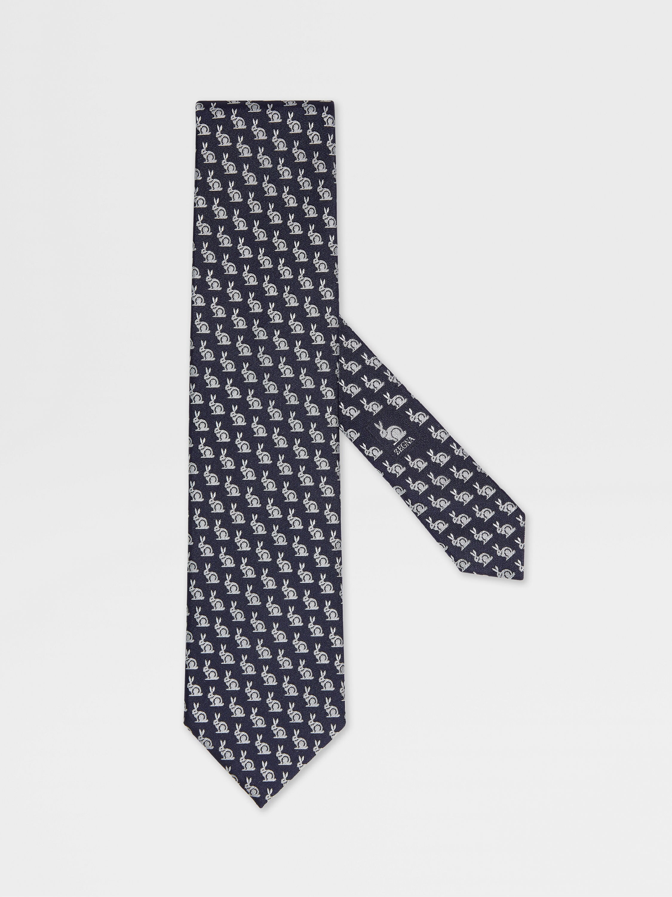 深蓝色桑蚕丝领带