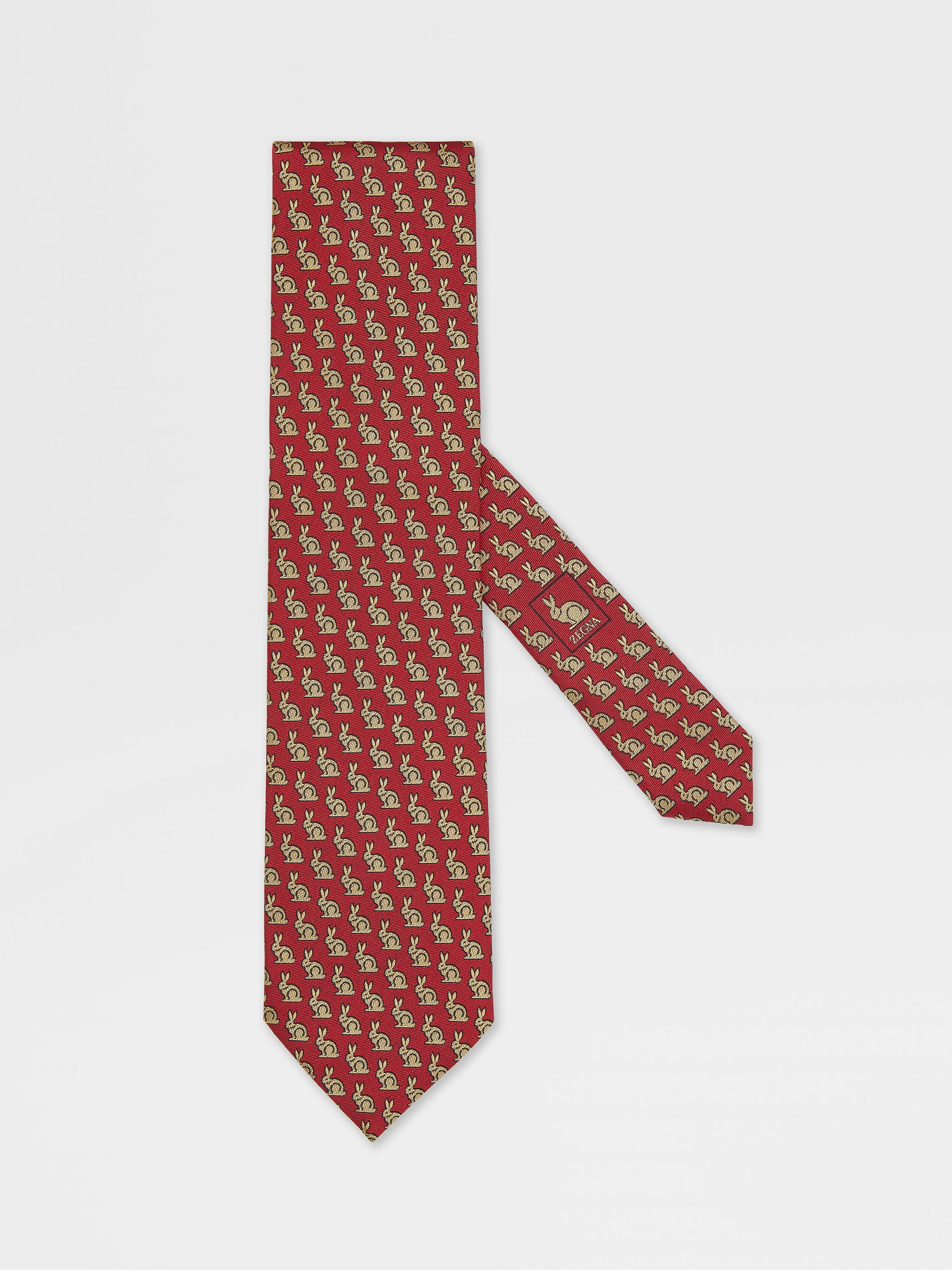 红色桑蚕丝领带