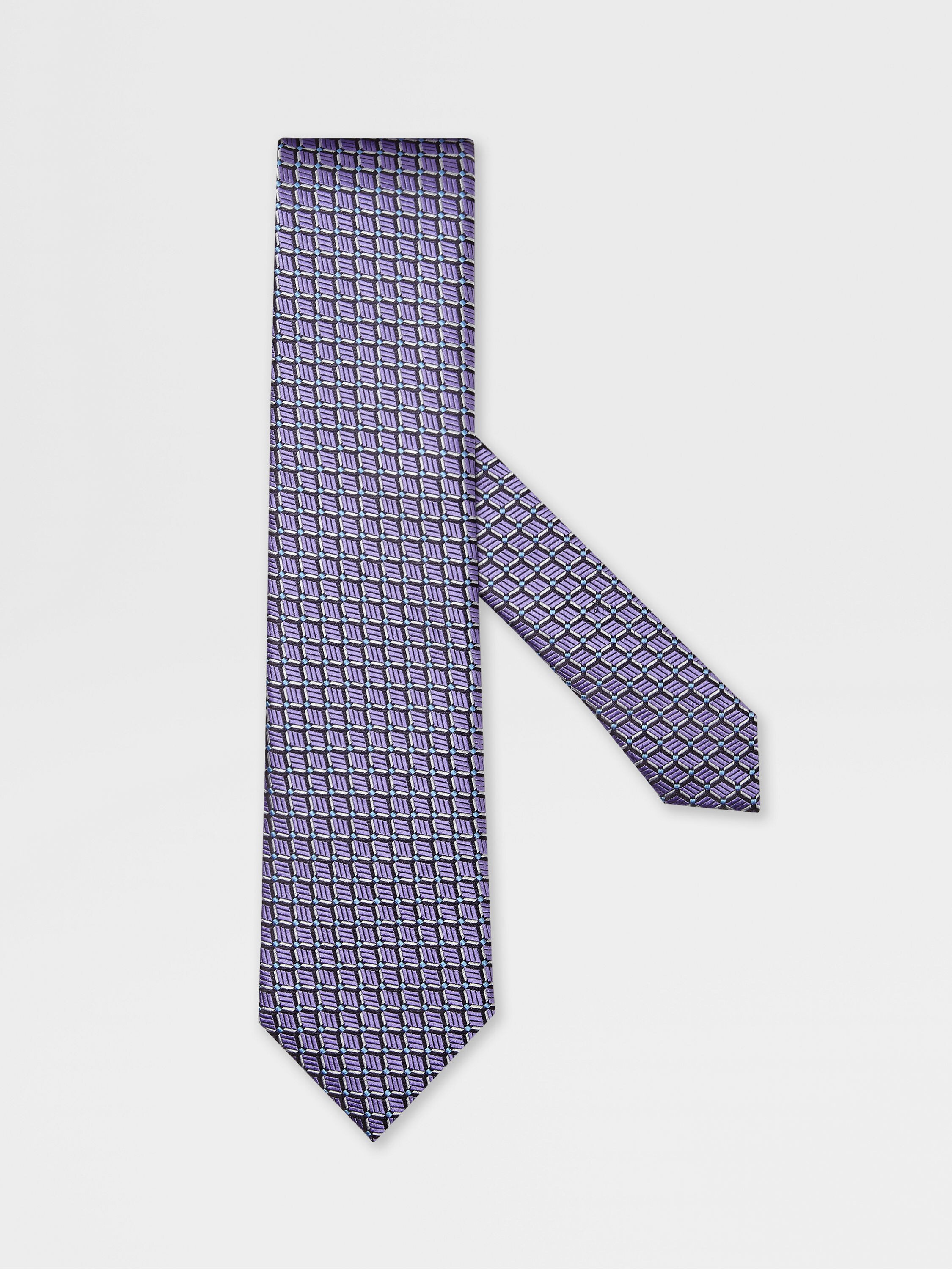 紫罗兰色桑蚕丝提花领带