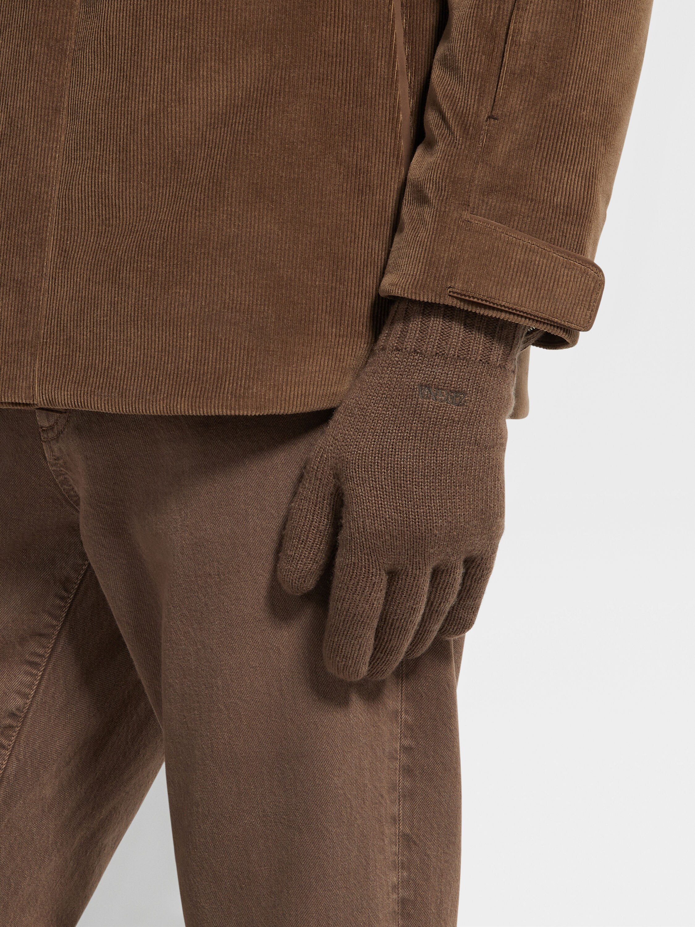 Brown Oasi Cashmere Gloves Product detail photo #2