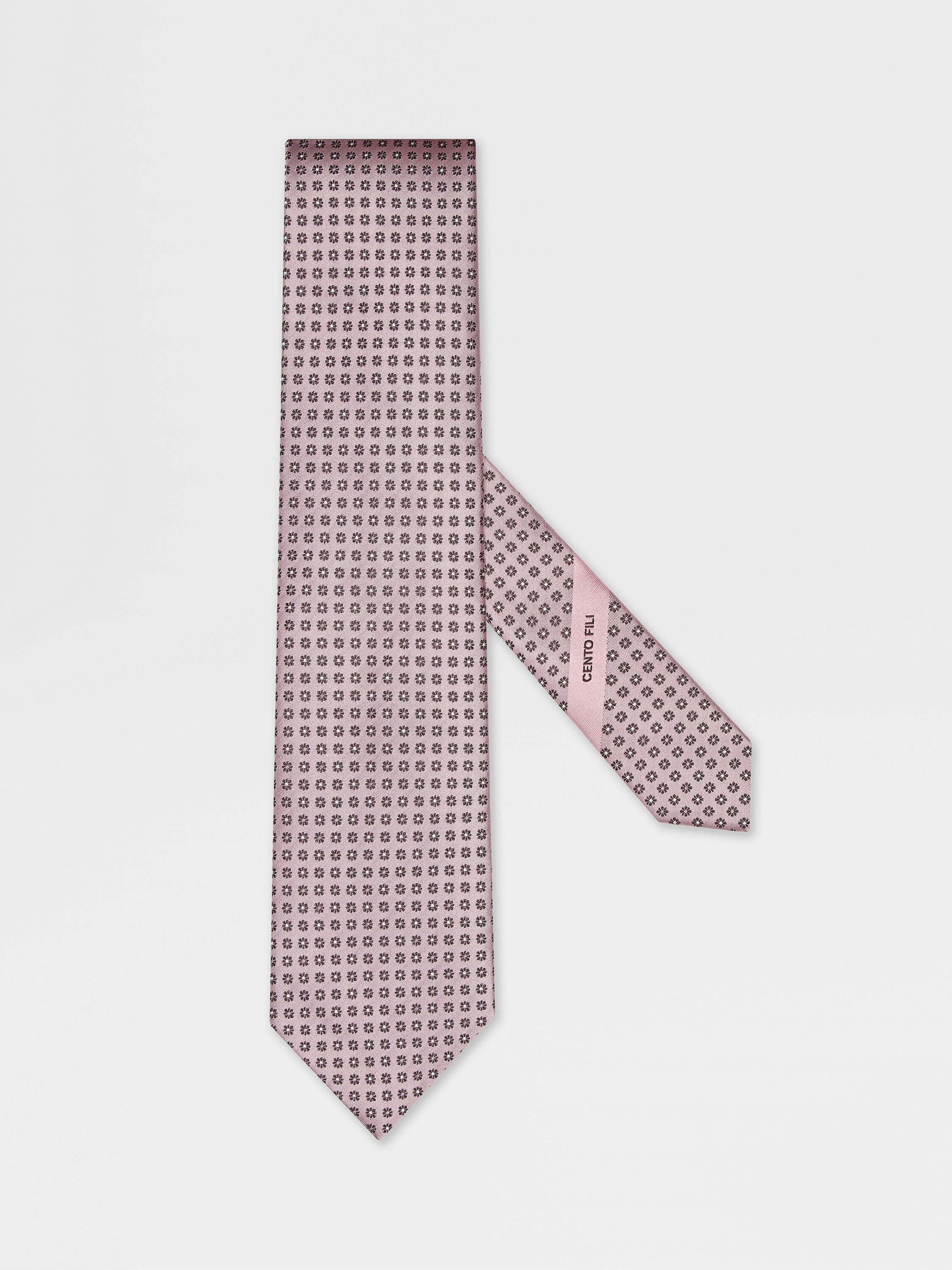 Pink CENTO FILI Silk Tie