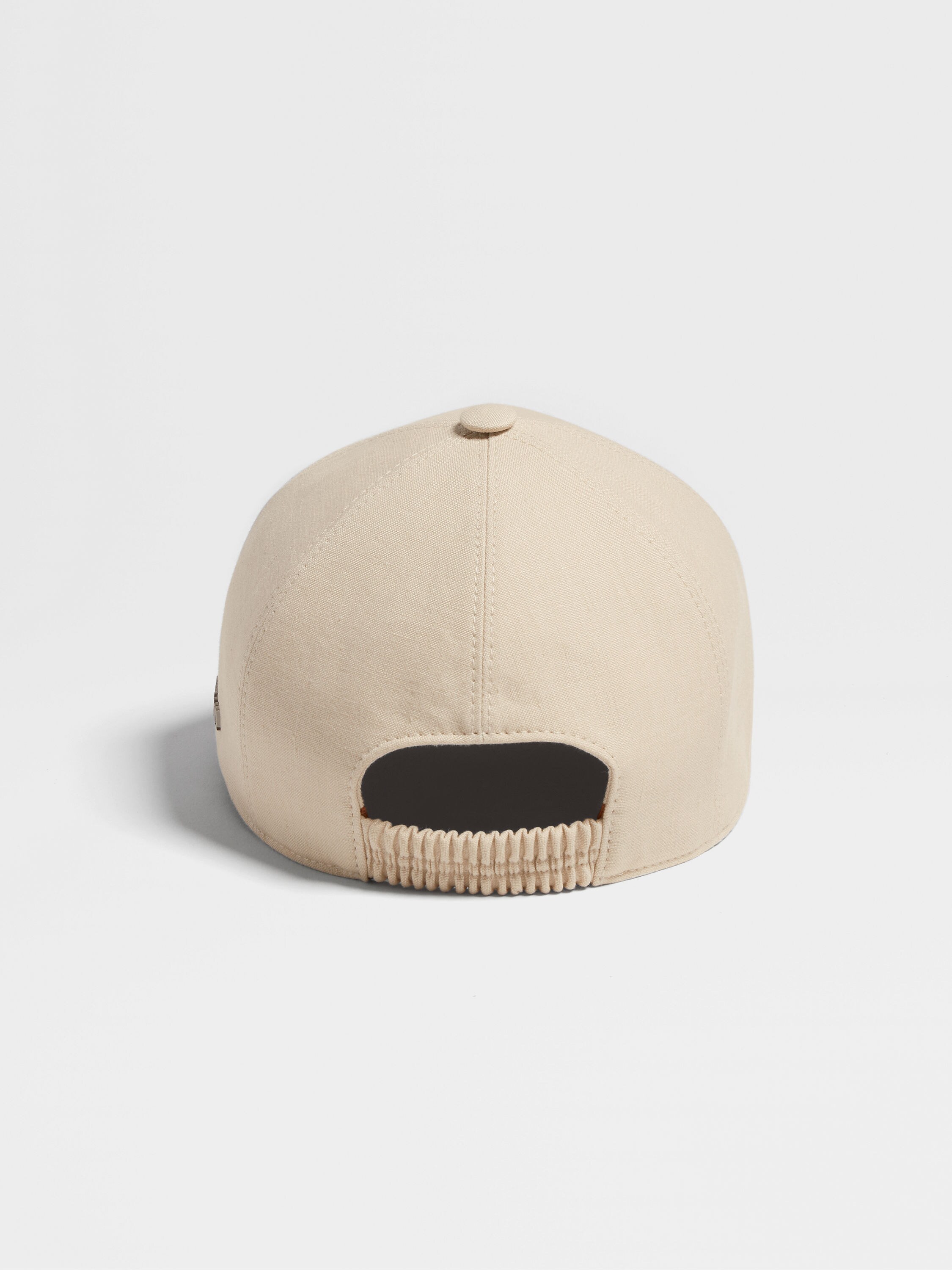 Light Beige Oasi Lino Baseball Cap Product detail photo #2