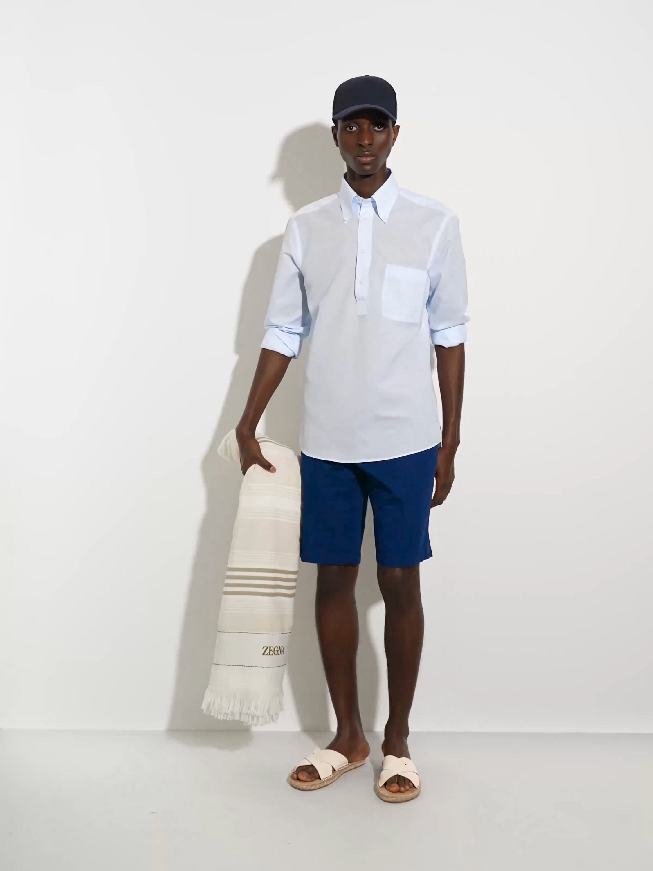 Dark Blue Oasi Lino Baseball Cap