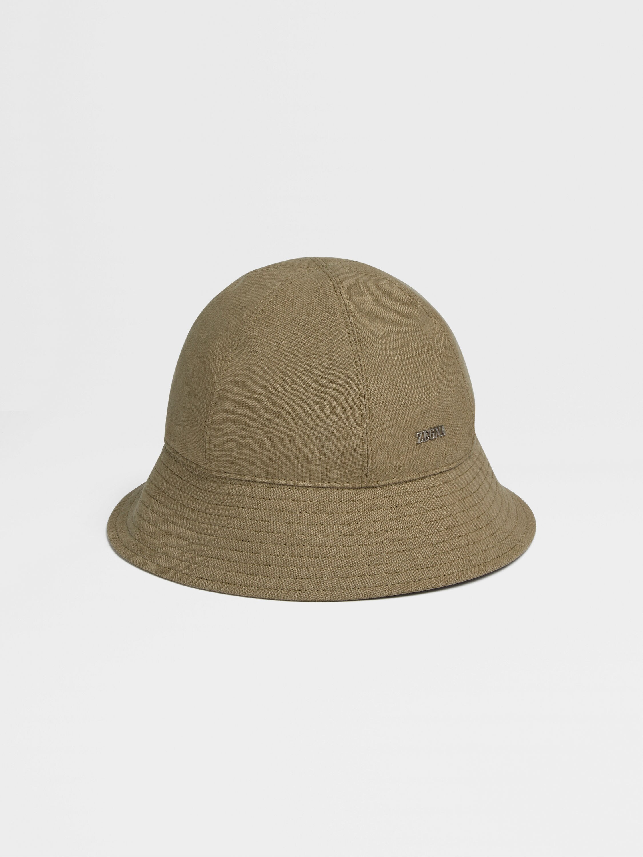Dark Green Oasi Lino Bucket Hat