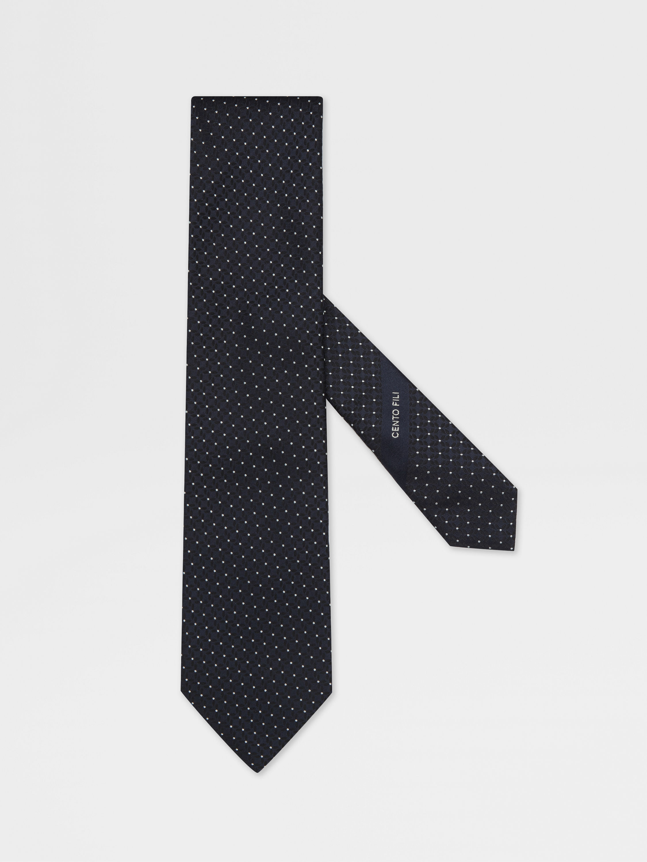 Dark Blue CENTO FILI Silk Tie Main product photo