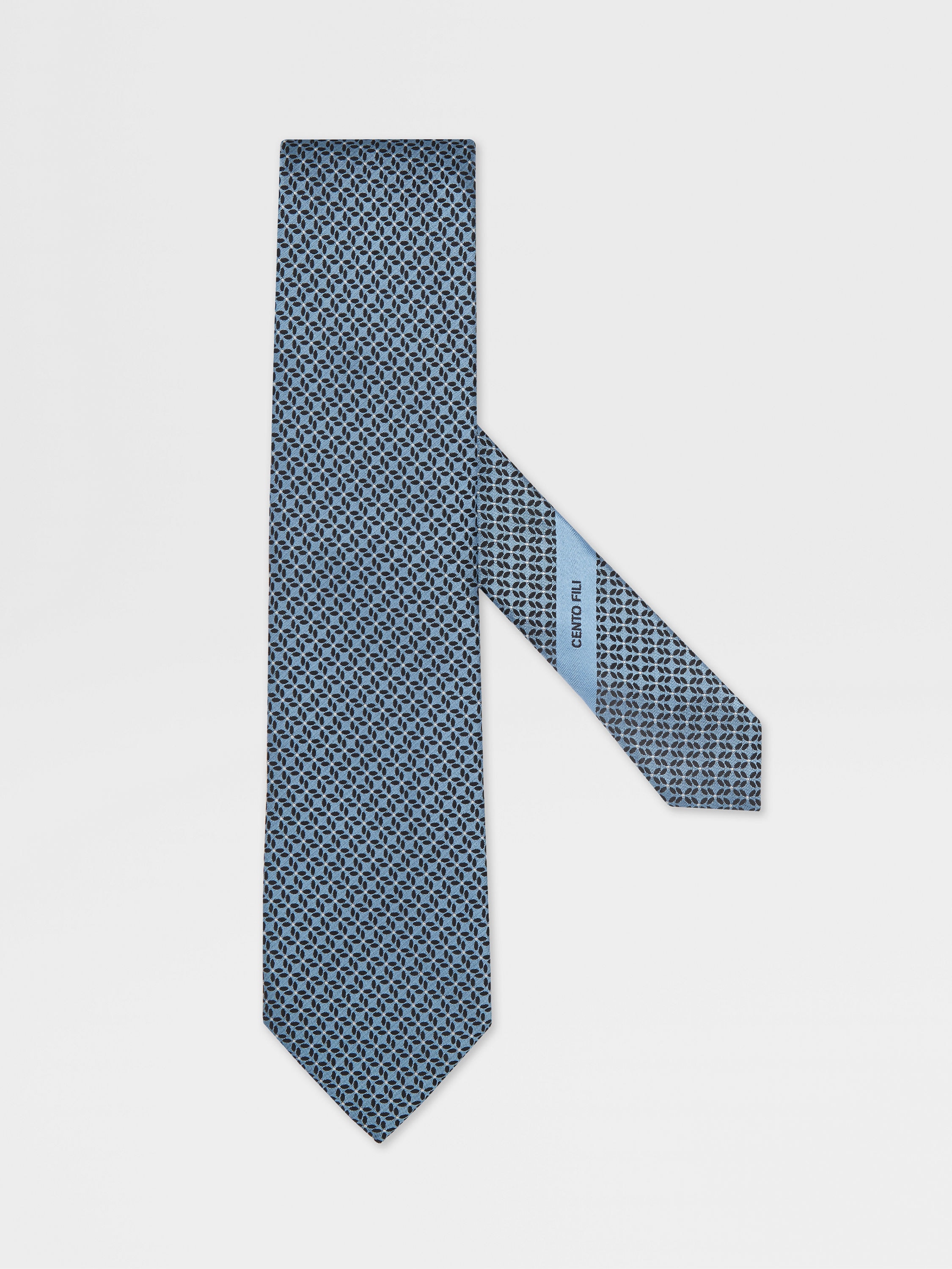 Light Blue CENTO FILI Silk Tie Main product photo