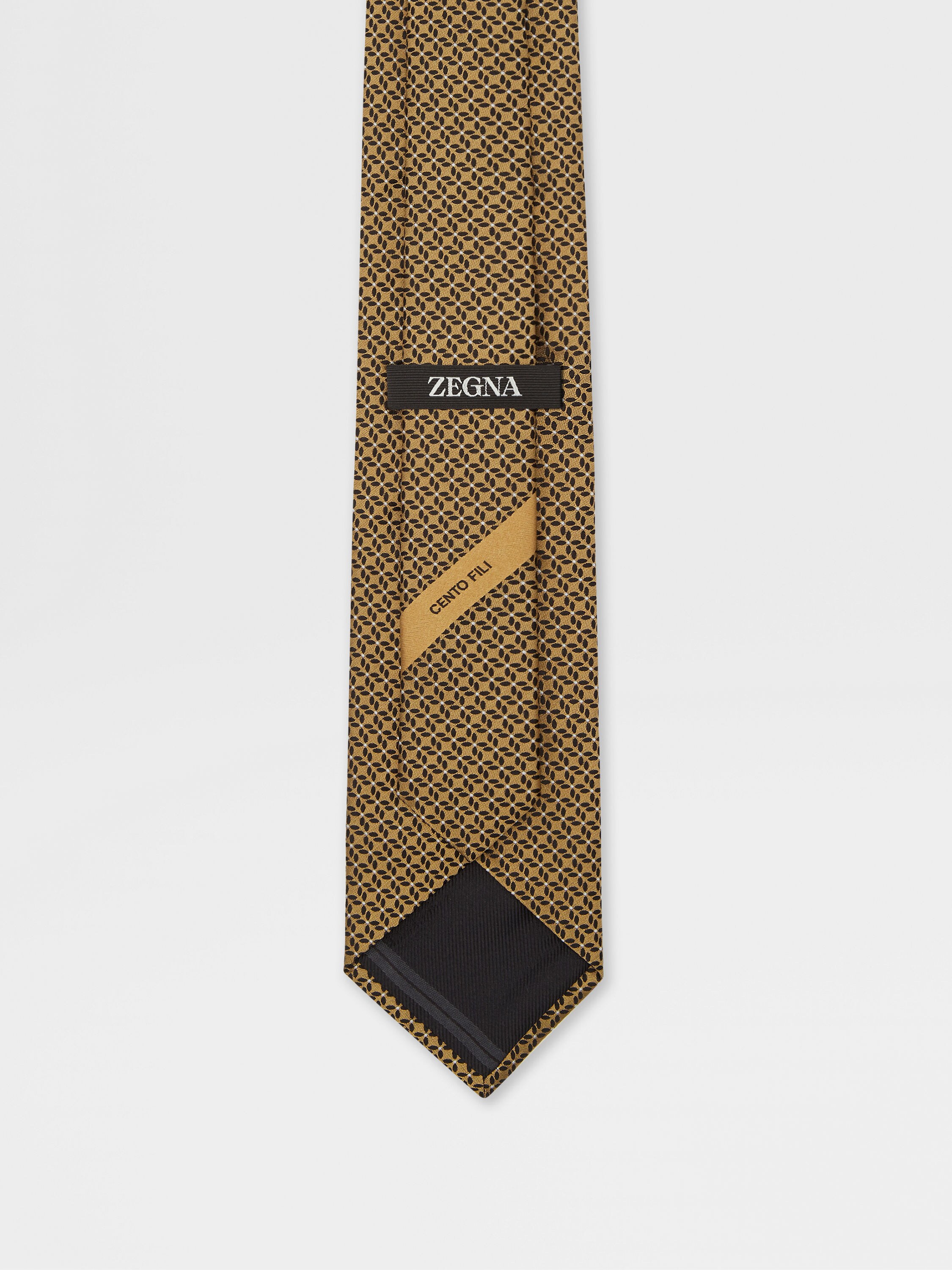 Yellow CENTO FILI Silk Tie Product detail photo #2