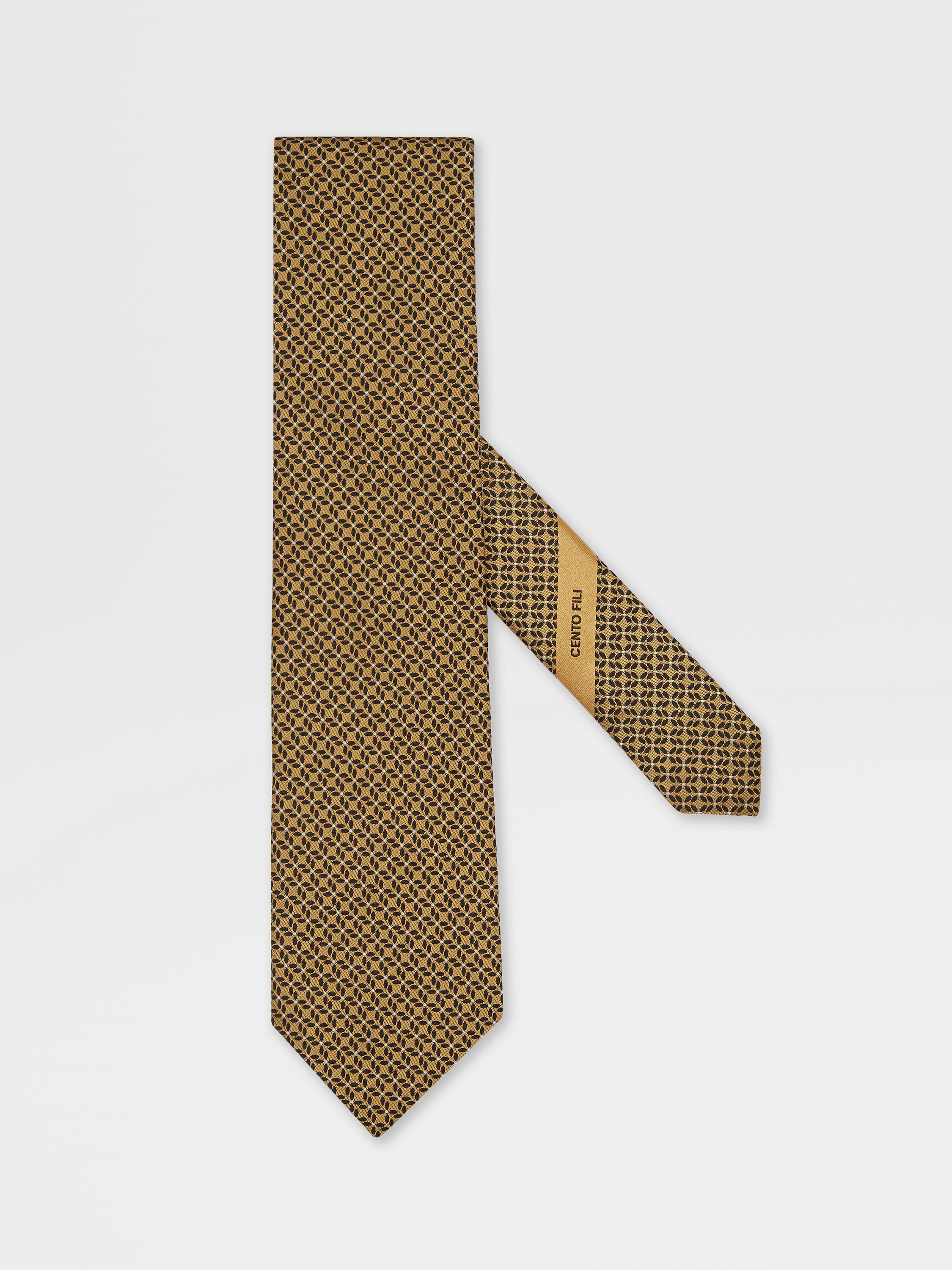 Yellow CENTO FILI Silk Tie Main product photo