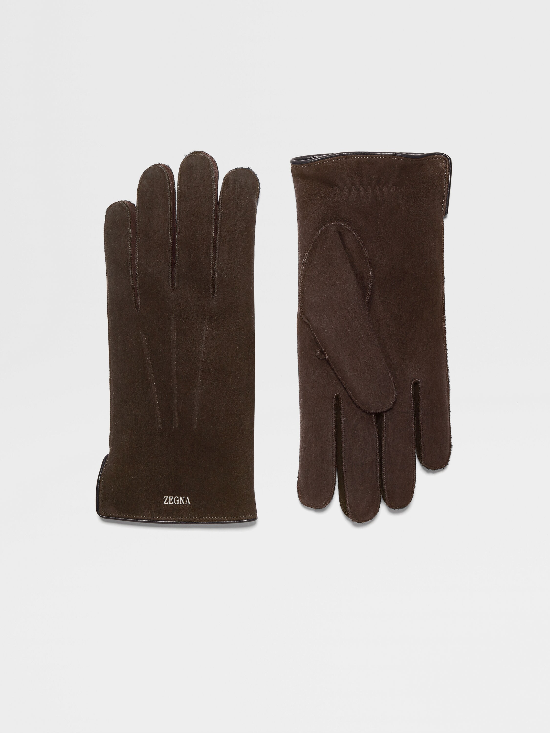 Dark Brown Suede Gloves Main product photo