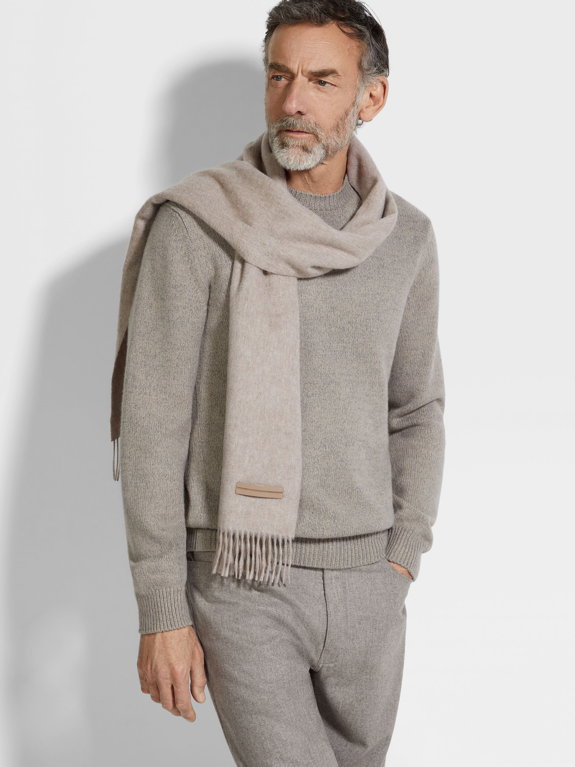 Beige Oasi Cashmere Scarf Product detail photo #2