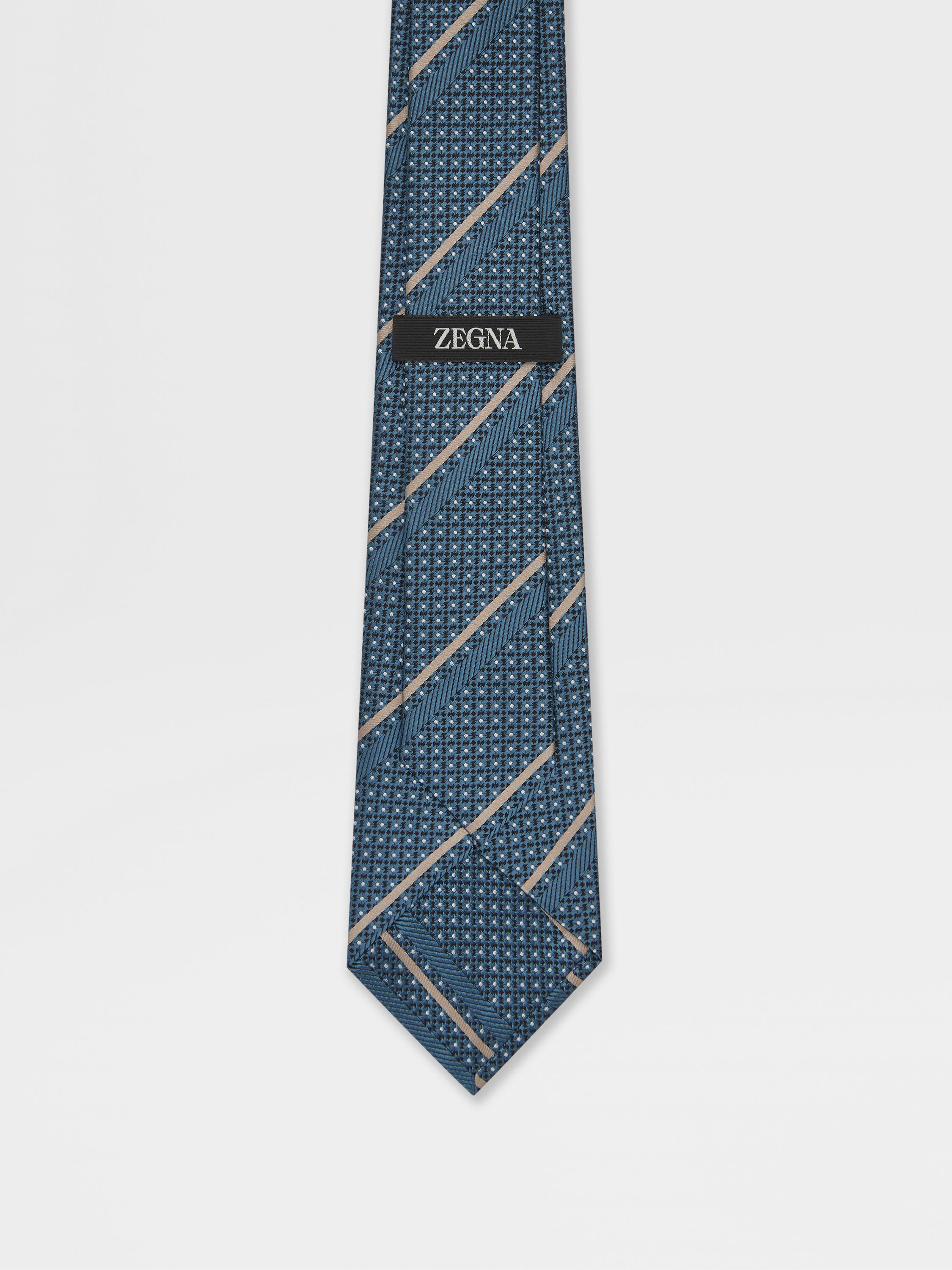 蓝绿色桑蚕丝领带 产品细节图 #2