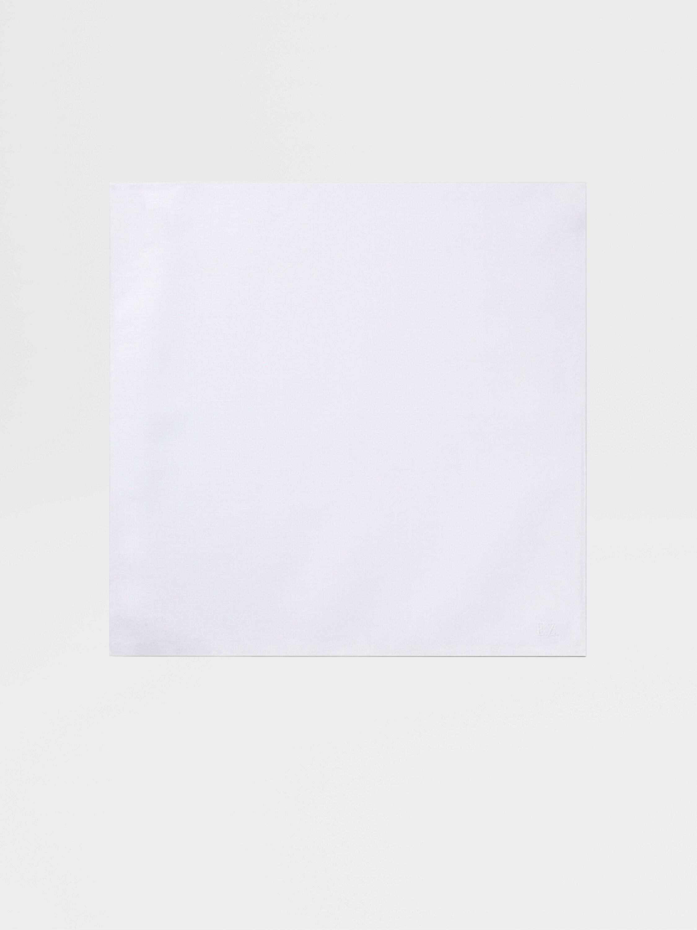 白色棉/亚麻口袋巾